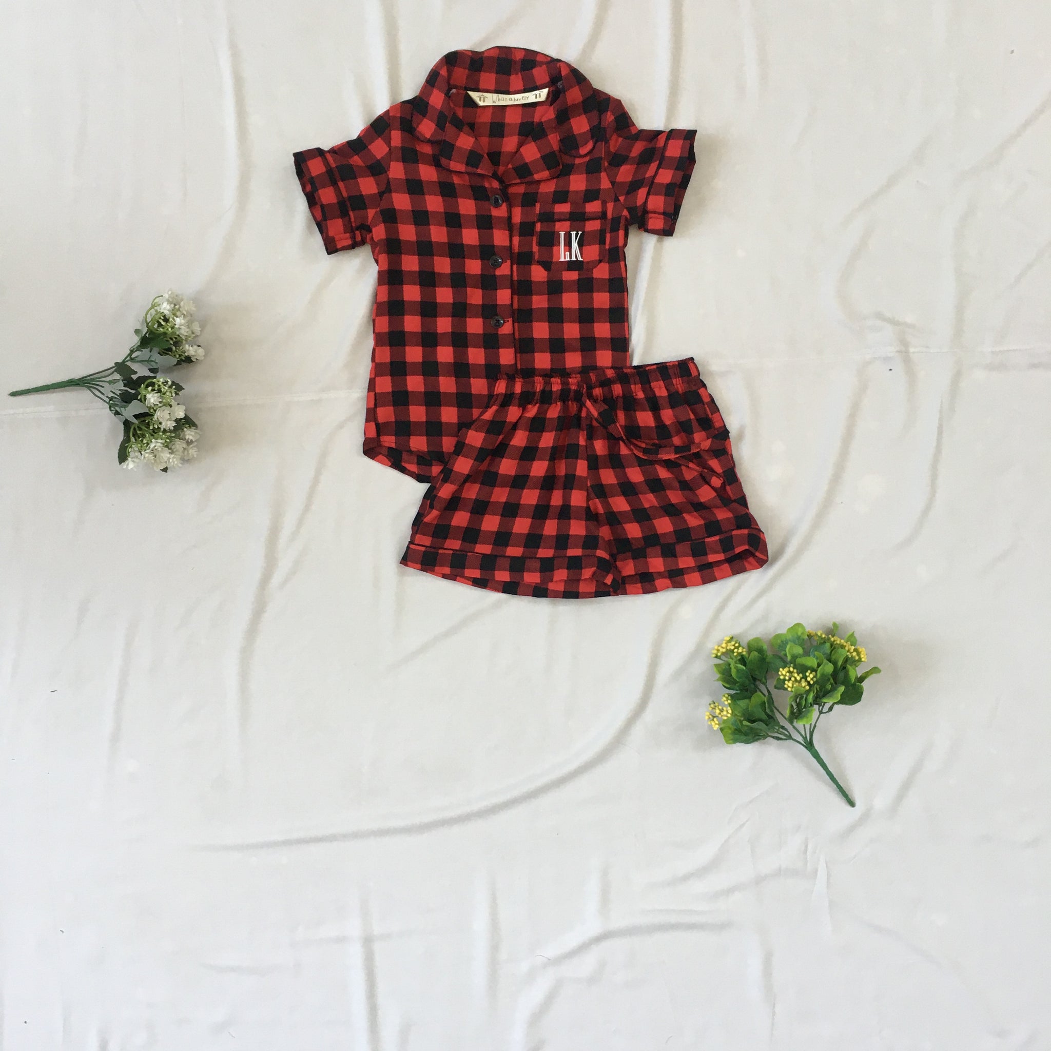 Cotton Checks Shirt Shorts Set