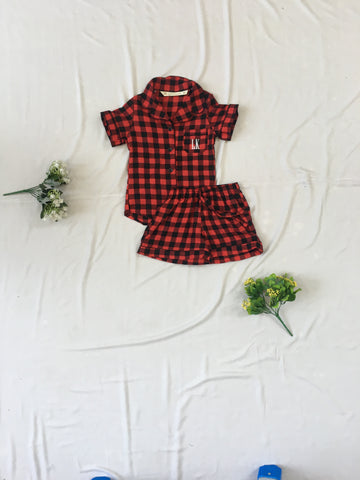 Cotton Checks Shirt Shorts Set