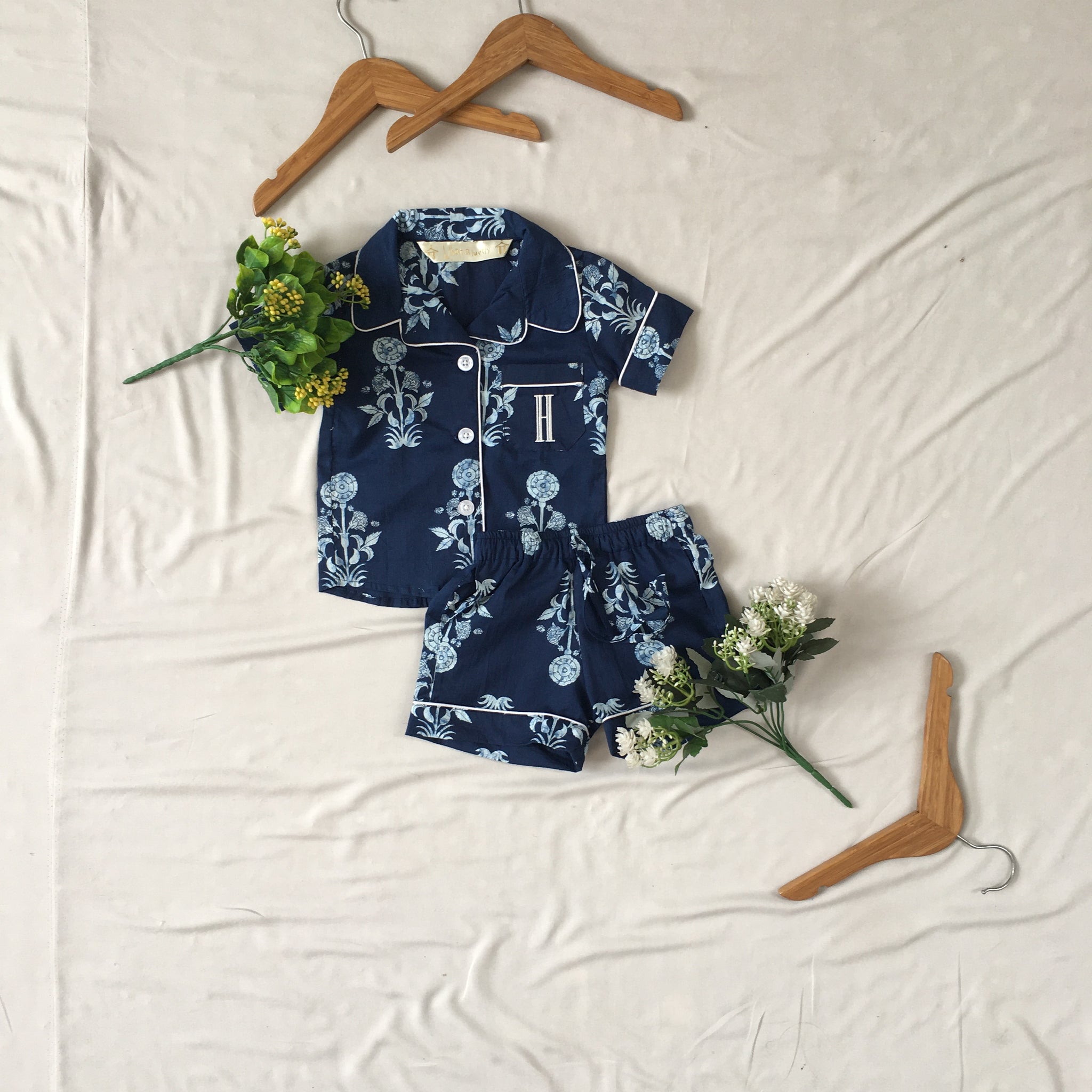 Floral Shirt Pajamas Set for Kids