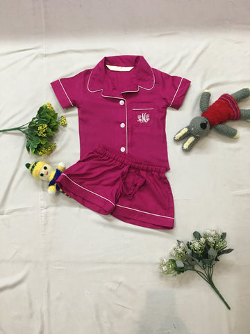 Cotton Rayon Shirt Short Set for Kids