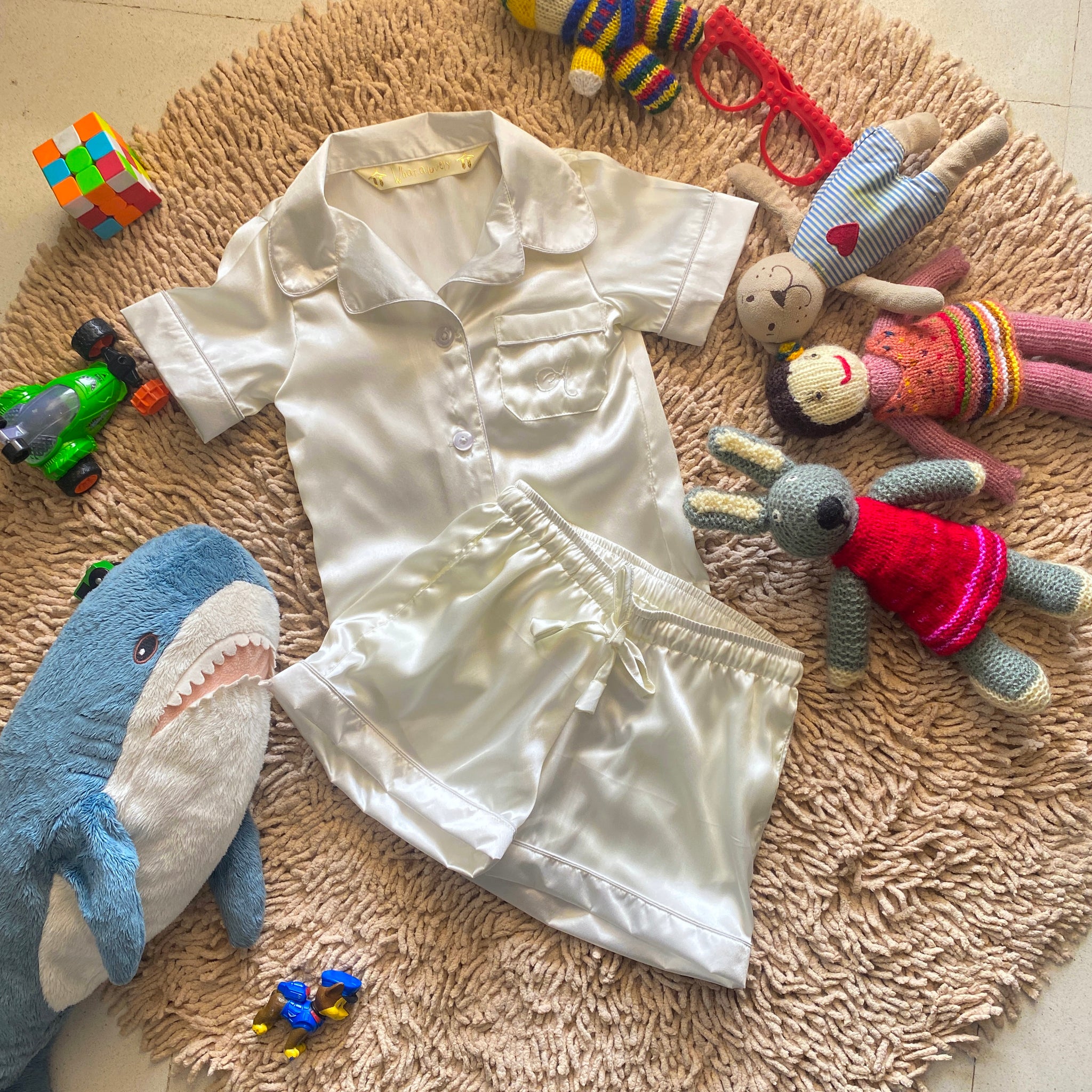 Satin Shirt Short Set for Kids