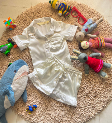 Satin Shirt Short Set for Kids